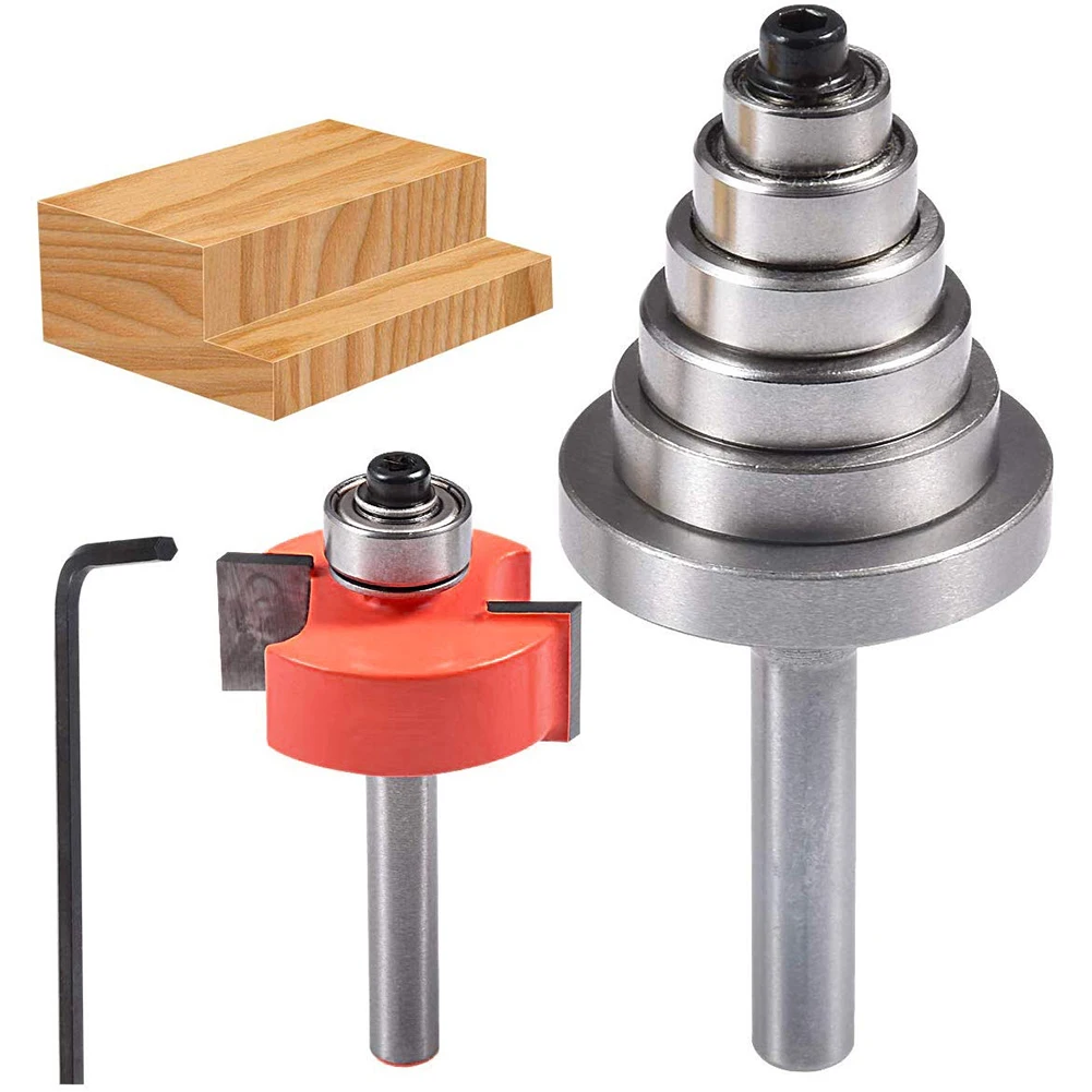 1/4'' Inch Shank Multi Rabbet Router Bit Set with 6 Interchangeable Adjustable Bearings Woodwork Corner Polishing Power Tools
1/4'' Inch Shank Multi Rabbet Router Bit Set with 6 Interchangeable Adjustable Bearings Woodwork Corner Polishing Power Tools