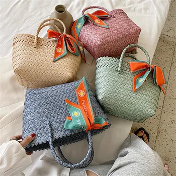 Large Capacity Bag Women's 2020 New Fashion Woven Scarf Handbag Leisure Beach Holiday Vegetable Basket Bag
Large Capacity Bag Women's 2020 New Fashion Woven Scarf Handbag Leisure Beach Holiday Vegetable Basket Bag