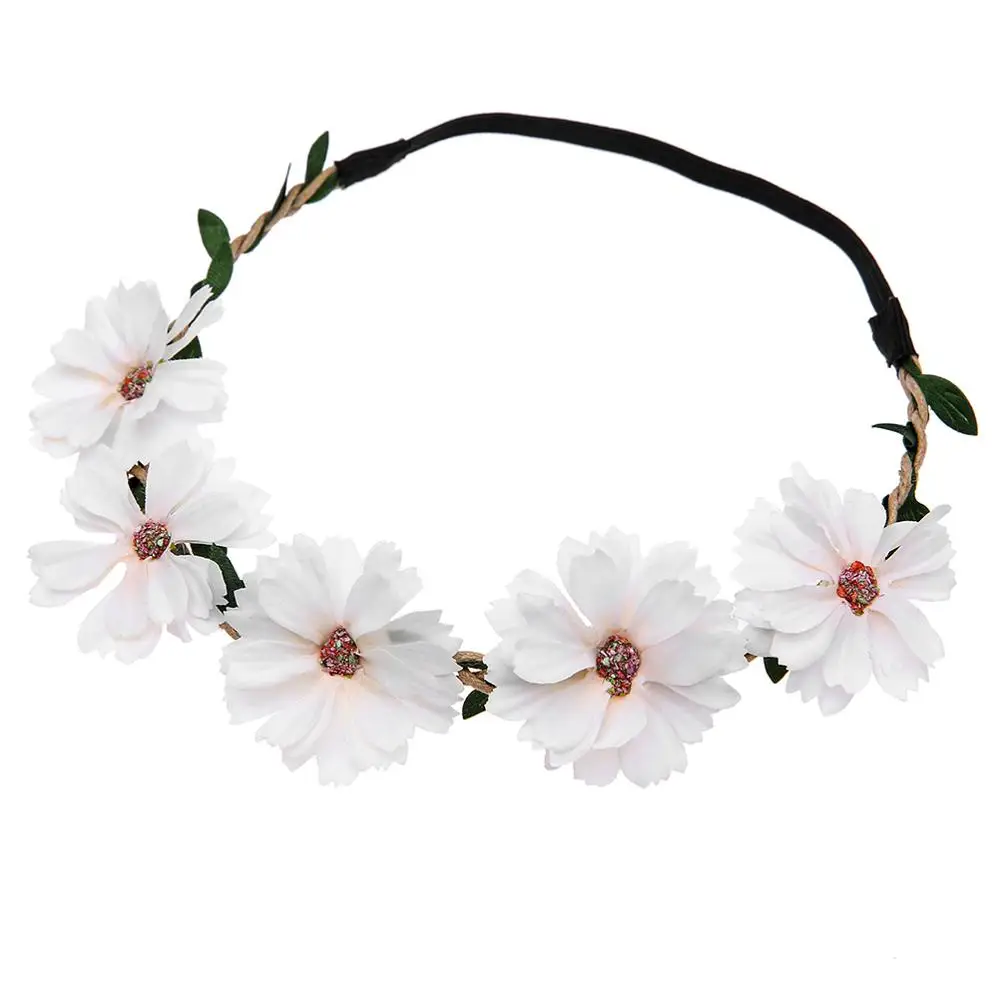 2020 Fashion Women Flower Headband Colorful Beautiful Garland New Arrival Stylish Party Bridal Floral Crown bandeau cheveux | Аксессуары