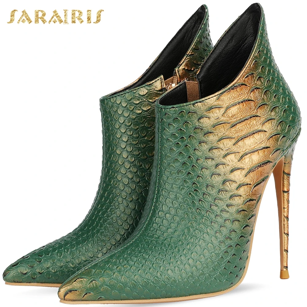 Sarairis On Sale Customized Big Size 45 Sexy Fetish High Heels Snake Veins Women Spring Party Shoes Woman Ankle Boots Female
Sarairis On Sale Customized Big Size 45 Sexy Fetish High Heels Snake Veins Women Spring Party Shoes Woman Ankle Boots Female
