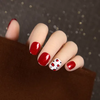 24pcs Red Color Pearly Lustre Short Style Fake Nails Leopard Print Pattern Design Wearable Detachable Girl Beauty Tool T
24pcs Red Color Pearly Lustre Short Style Fake Nails Leopard Print Pattern Design Wearable Detachable Girl Beauty Tool T