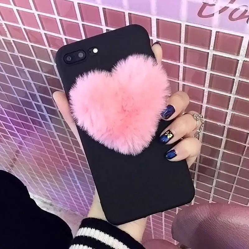 Модный милый мягкий чехол с пушистыми сердечками для Xiaomi Mi 10 6X 6 MIX 2 2S MAX 3 Redmi 6A 5 Plus