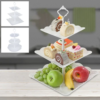 3 Tier Cupcake Stand Fruit Cake Dessert Plate Stand Round/Square Afternoon Tea Wedding Party Storage Rack Kitchen Accessories
3 Tier Cupcake Stand Fruit Cake Dessert Plate Stand Round/Square Afternoon Tea Wedding Party Storage Rack Kitchen Accessories