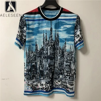 AELESEEN Plus Size XXL 3XL T-Shirt 2020 Vintage Summer Women Building Print Blue Casual T-Shirt 
AELESEEN Plus Size XXL 3XL T-Shirt 2020 Vintage Summer Women Building Print Blue Casual T-Shirt