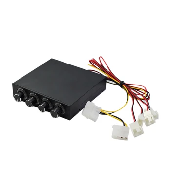 

Fan Speed Controller 4 Channel with LED Controls Up to 4 Sets of PC Computer Fans GDT Controller and CPU HDD VGA