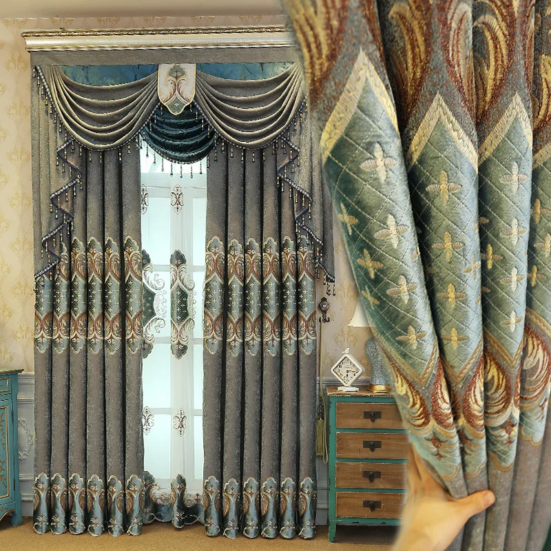 Mid To High End European Semi-shading Jacquard Embroidery Curtains for Living Dining Room Bedroom.
Mid To High End European Semi-shading Jacquard Embroidery Curtains for Living Dining Room Bedroom.