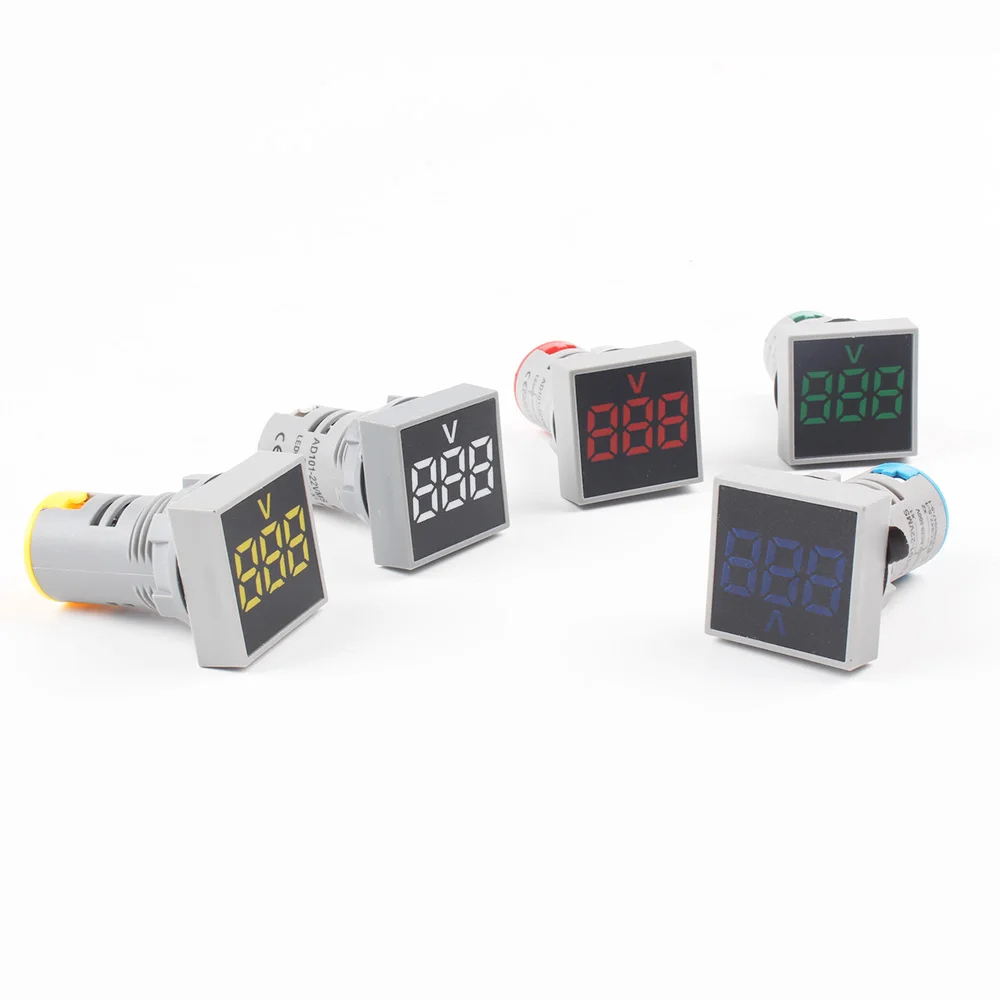 22MM LED Measuring Range 20V-500V AC Voltmeter voltage meter indicator pilot light Red Yellow Green white Blue digital | Инструменты