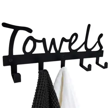 Towel rack 5 hooks black metal towel rack anti-rust and waterproof kitchen storage rack
Towel rack 5 hooks black metal towel rack anti-rust and waterproof kitchen storage rack