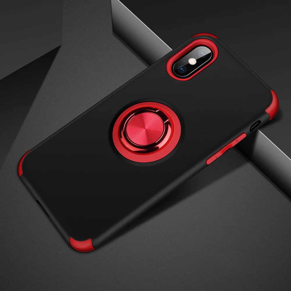 Роскошный чехол с волшебным кольцом для iPhone 7 8 6 6S Plus X XS S 11 Pro Max XR подставка