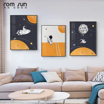 Cartoon Astronaut Poster Moon Rocket Wall Art Canvas Painting Nordic Posters and Print Wall Pictures Kids Room Living Room Decor
Cartoon Astronaut Poster Moon Rocket Wall Art Canvas Painting Nordic Posters and Print Wall Pictures Kids Room Living Room Decor