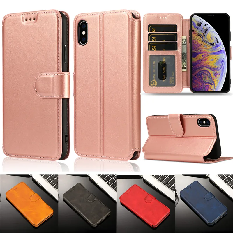 Роскошный кожаный чехол для iPhone 11 Pro XS Max XR X Магнитный кошелек с откидной крышкой и
