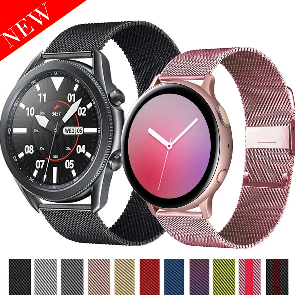 

Milanese strap For Samsung Galaxy watch 3 45mm 41mm/Active 2 46mm/42mm Gear S3 Frontier 20mm 22mm bracelet Huawei GT/2/2e band