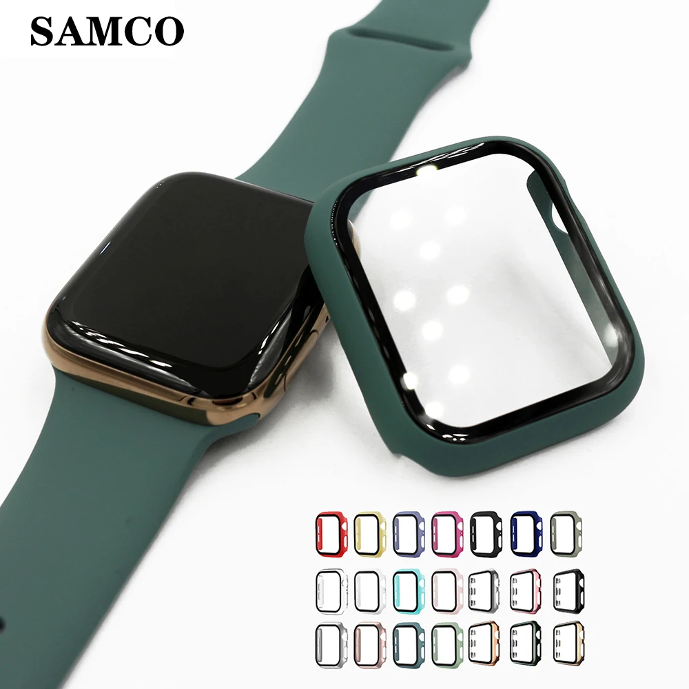 Чехол для Apple Watch чехол 44 мм 40 браслет из закаленного стекла iWatch 42 38 apple watch series 5 4 3 2