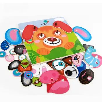 Cute Animal Assemble Wooden baby toy Wooden puzzle Dressing Jigsaw change face magic 8 model Animal Education children kids toy
Cute Animal Assemble Wooden baby toy Wooden puzzle Dressing Jigsaw change face magic 8 model Animal Education children kids toy