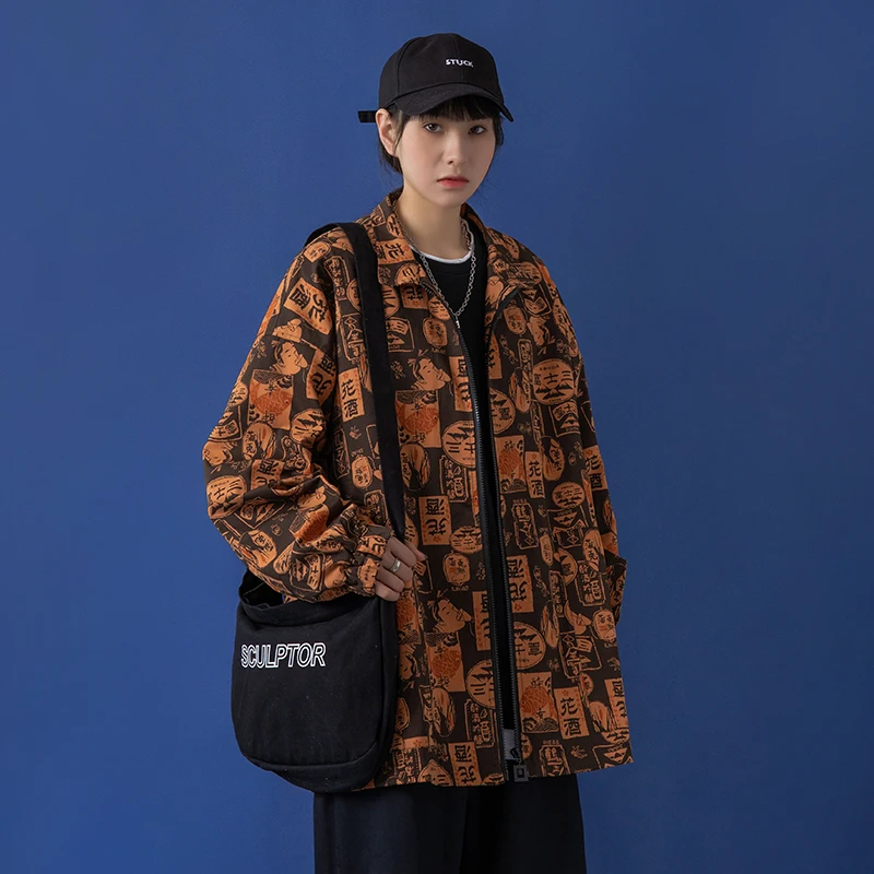 2020 Womens Cartoon Printed zip Jackets and Graphic Graffiti Coats for Woman Korean Fashion Oversized Streetwear Kobieta Kurtka
2020 Womens Cartoon Printed zip Jackets and Graphic Graffiti Coats for Woman Korean Fashion Oversized Streetwear Kobieta Kurtka