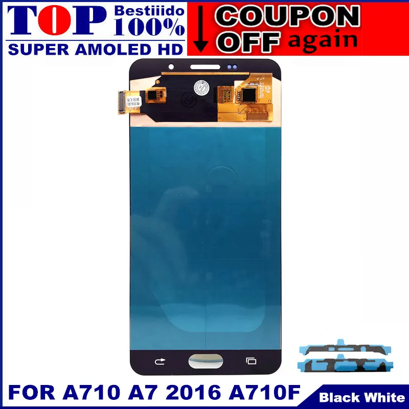 AMOLED lcd s для Samsung Galaxy A7 2016 A710 A7100 A710F A710M телефон ЖК дисплей сенсорный экран