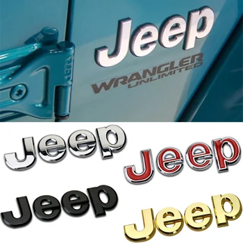 For Jeep Logo Wrangler tj jk jl Grand Cherokee Commander Renegade Liberty Compass Patriot Car Front Alloy Emblem Accessories