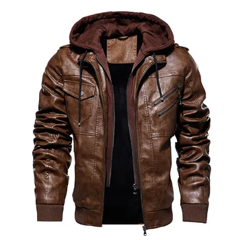 Men's Winter Warm Fleece Jackets and Coats Autumn Men Hat Detachable Leather Jackets Outwear Motorcycle Leather Jacket M-4XL
Men's Winter Warm Fleece Jackets and Coats Autumn Men Hat Detachable Leather Jackets Outwear Motorcycle Leather Jacket M-4XL