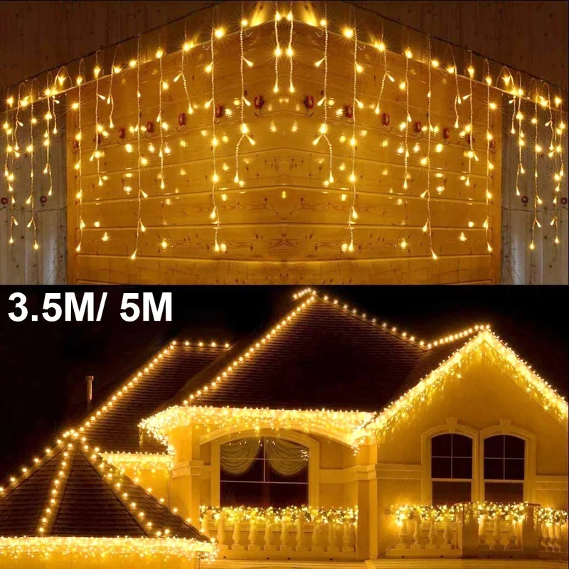 Icicle String Lights Christmas Lights Waterfall Outdoor Decoration Pendant LED Curtains Lights Wedding Party Fairy Garland Light
Icicle String Lights Christmas Lights Waterfall Outdoor Decoration Pendant LED Curtains Lights Wedding Party Fairy Garland Light