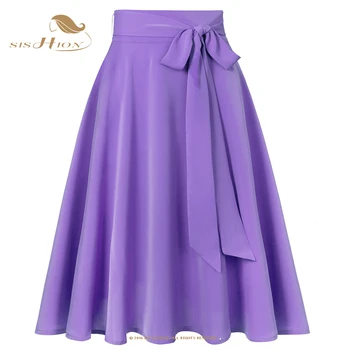 Look Elegante e Romântico com a Saia Vintage Floral da Tonngirls 8 SISHION New Fashion Elegant Chiffon Purple Skirt SS0025 Spring Summer High Waist Casual Women Long Midi Skirts