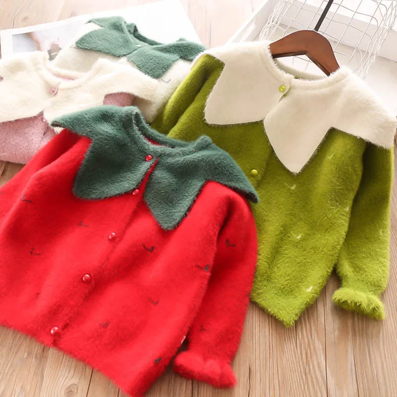 Autumn 2019 Mink-like Girl Petal Collar Seagull Knitted Sweater Children's Cardigan Wholesale
Autumn 2019 Mink-like Girl Petal Collar Seagull Knitted Sweater Children's Cardigan Wholesale