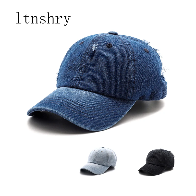 

2021 New Spring summer Women's Hole Solid color Simple adjustable Baseball Cap For Men Female Outdoor Leisure Cowboy Hat
