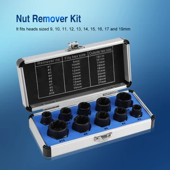 10pcs/set Damaged Bolts Nuts Screws Remover Extractor Removal Tools Set Threading Tool Kit Black Nuts
10pcs/set Damaged Bolts Nuts Screws Remover Extractor Removal Tools Set Threading Tool Kit Black Nuts