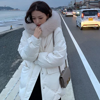 Heydress 2020 Winter Women Solid Pocket Fur Collar 90% White Duck Down Coats Female Thick Warm Parkas Ladys Zipper Outerwears
Heydress 2020 Winter Women Solid Pocket Fur Collar 90% White Duck Down Coats Female Thick Warm Parkas Ladys Zipper Outerwears