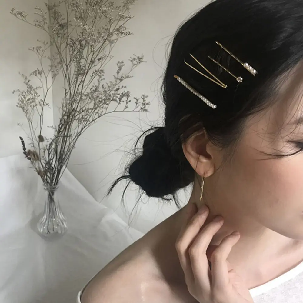 3pcs/set Hair Styling Pearl Hair Hairpins For Girls Magic Clips Pearl Metal Hair Clips Hair Clip Pin Hairpin Accessories