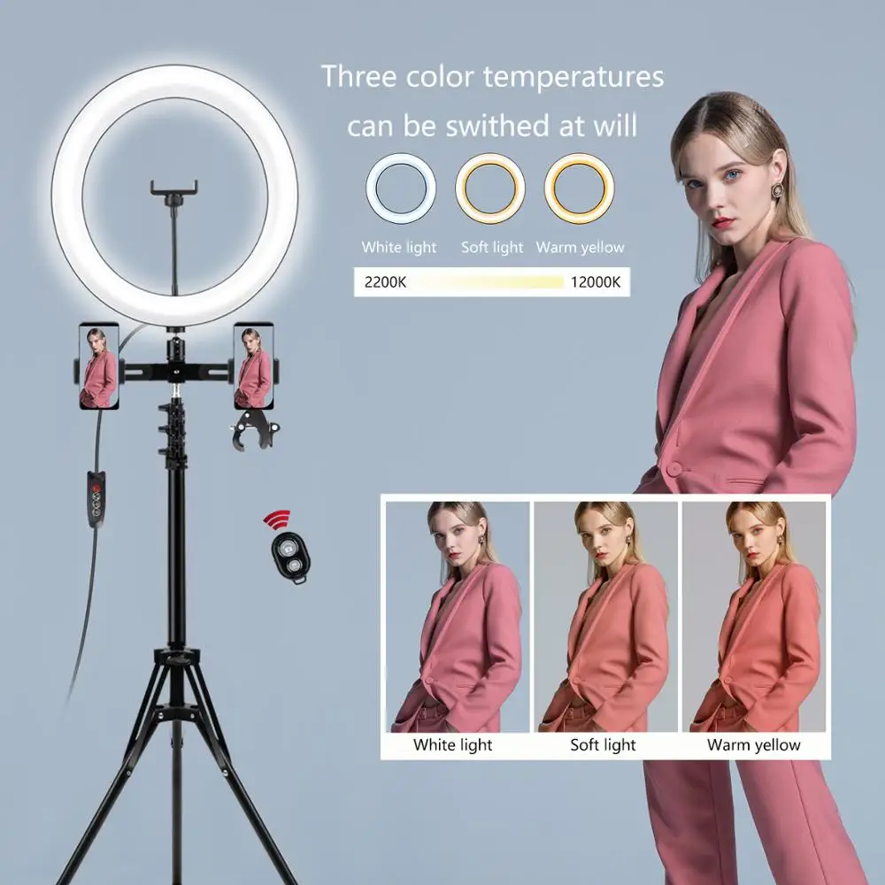 10"14" 18" Selfie Ring light with Tripod LED Light Ring Lamp Professional Ringlight Photographic lighting for Tik Tok Youtube
10"14" 18" Selfie Ring light with Tripod LED Light Ring Lamp Professional Ringlight Photographic lighting for Tik Tok Youtube