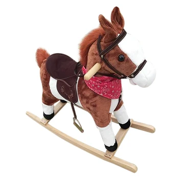 Kids Plush Ride On Pony Rocking Horse Wooden Toy with Neigh Sound Dark Brown
Kids Plush Ride On Pony Rocking Horse Wooden Toy with Neigh Sound Dark Brown