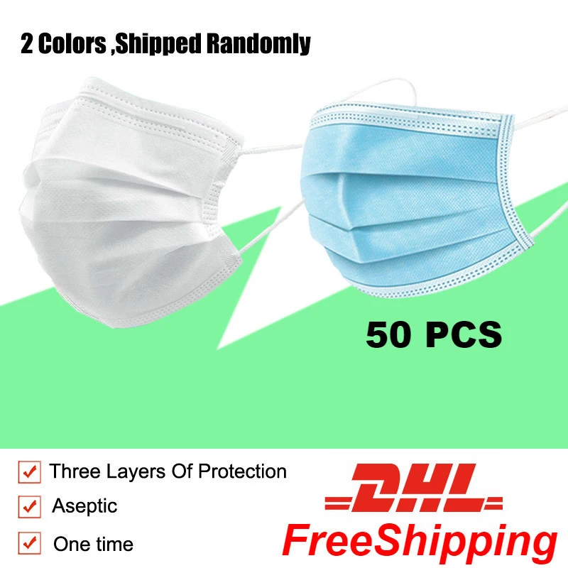 50Pcs/Set 3 Layers Medical Mask Anti-Dust Disposable Masks Earloop Face Mouth Masks Facial Protective Cover Masks Random Color
50Pcs/Set 3 Layers Medical Mask Anti-Dust Disposable Masks Earloop Face Mouth Masks Facial Protective Cover Masks Random Color