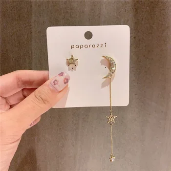 Trendy Crystal Moon Women Dangle Earrings Asymmetry Star Moon Tassels Earrings Drop Earrings Jewelry Earrings
Trendy Crystal Moon Women Dangle Earrings Asymmetry Star Moon Tassels Earrings Drop Earrings Jewelry Earrings