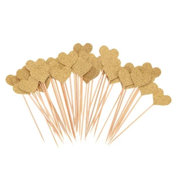 40 Pieces / Set Of Golden Bling Heart Shape Insert Card With Toothpick For Wedding Birthday Party Cute Lovely Gift Cake Decorati
40 Pieces / Set Of Golden Bling Heart Shape Insert Card With Toothpick For Wedding Birthday Party Cute Lovely Gift Cake Decorati