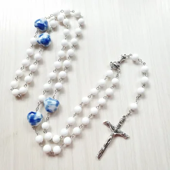 QIGO White Ceramic Beads Cross Long Rosary Necklace Religious Pendant Necklace Pray Jewelry
QIGO White Ceramic Beads Cross Long Rosary Necklace Religious Pendant Necklace Pray Jewelry