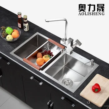 Kitchen sink double slot manual 304 stainless steel seamless welding sink kitchen single sink
Kitchen sink double slot manual 304 stainless steel seamless welding sink kitchen single sink