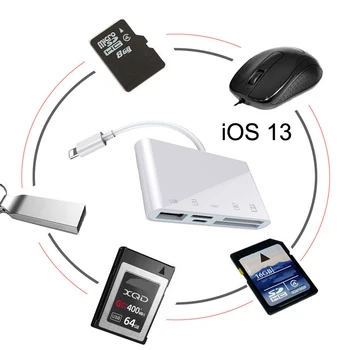 IOS 13 SD TF XQD Card USB 3.0 Card Reader Support USB Mouse U Flash Disk Drive OTG Adapter for iPhone 11 Pro Max X XS XR 7 8 12
IOS 13 SD TF XQD Card USB 3.0 Card Reader Support USB Mouse U Flash Disk Drive OTG Adapter for iPhone 11 Pro Max X XS XR 7 8 12