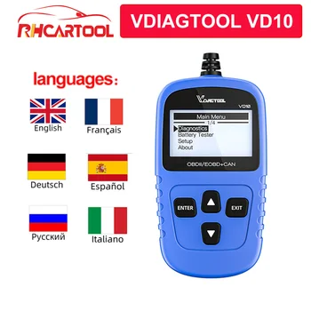 Vdiagtool VD10 OBD2 Scanner Car Code Reader OBD 2 Scan Tool Check Engine Fault Code Read PK CR3001 319 ELM327 AD310
Vdiagtool VD10 OBD2 Scanner Car Code Reader OBD 2 Scan Tool Check Engine Fault Code Read PK CR3001 319 ELM327 AD310