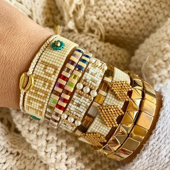 Go2boho Bracelet For Women MIYUKI Tila Beads Bracelets Heart Gold Jewelry Shell Boho Pulseras Mujer 2019 Woman Armband Handmade
Go2boho Bracelet For Women MIYUKI Tila Beads Bracelets Heart Gold Jewelry Shell Boho Pulseras Mujer 2019 Woman Armband Handmade