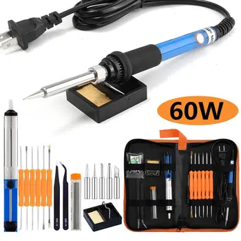 60W 110V Electric Soldering Iron Kit with Adjustable Temperature Welding Iron Full Set Electronic Repair Tool
60W 110V Electric Soldering Iron Kit with Adjustable Temperature Welding Iron Full Set Electronic Repair Tool