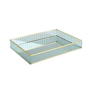 Glass Mirror Tray Gold Metal Edge Red Wine Plate Decorating Storage Tray Cake Tools Home Decoration
Glass Mirror Tray Gold Metal Edge Red Wine Plate Decorating Storage Tray Cake Tools Home Decoration