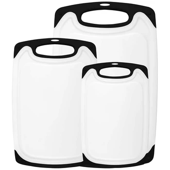Kitchen Cutting Board (3-Piece Set) Juice Grooves with Easy-Grip Handles Non-Porous, Dishwasher Safe Multiple Sizes (Set Of Thre 
Kitchen Cutting Board (3-Piece Set) Juice Grooves with Easy-Grip Handles Non-Porous, Dishwasher Safe Multiple Sizes (Set Of Thre