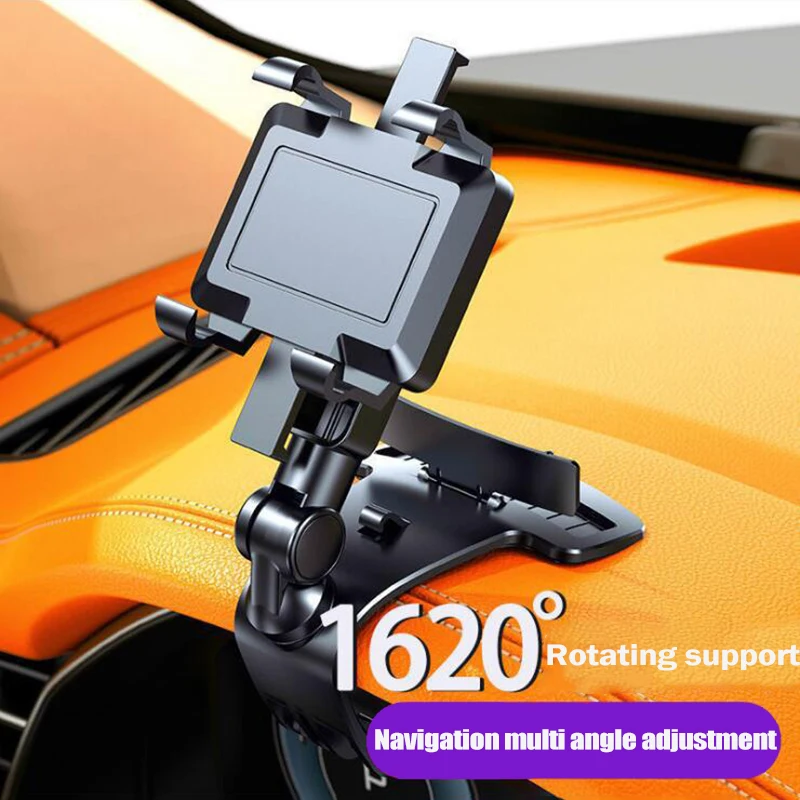 

2021 Universal Car Phone Holder Adjustable 1620 Degree Rotation HUD Auto Dashboard Clip Cell Phone Mount Stand for Most Phone