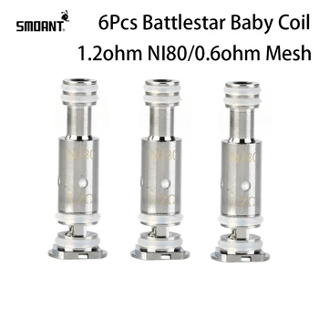 Original 6Pcs Smoant Battlestar Baby Pod Coil Electronic Cigarette Atomizer Core 0.6ohm mesh Coil 1.2ohm Ni80 Core
Original 6Pcs Smoant Battlestar Baby Pod Coil Electronic Cigarette Atomizer Core 0.6ohm mesh Coil 1.2ohm Ni80 Core