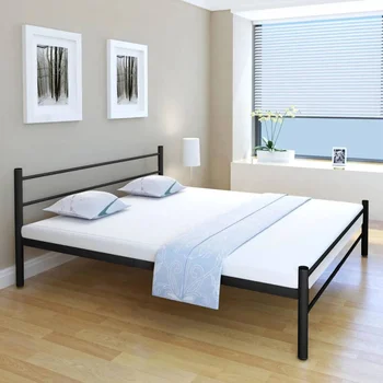 

vidaXL Bed Frame Black Metal 180x200 cm 6FT Super King