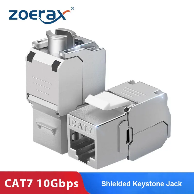 ZoeRax 5PCS RJ45 CAT 7 Tool-Less STP Shielded Keystone Jack, Keystone Zinc Alloy Module Coupler Adapter Wall Plate
ZoeRax 5PCS RJ45 CAT 7 Tool-Less STP Shielded Keystone Jack, Keystone Zinc Alloy Module Coupler Adapter Wall Plate