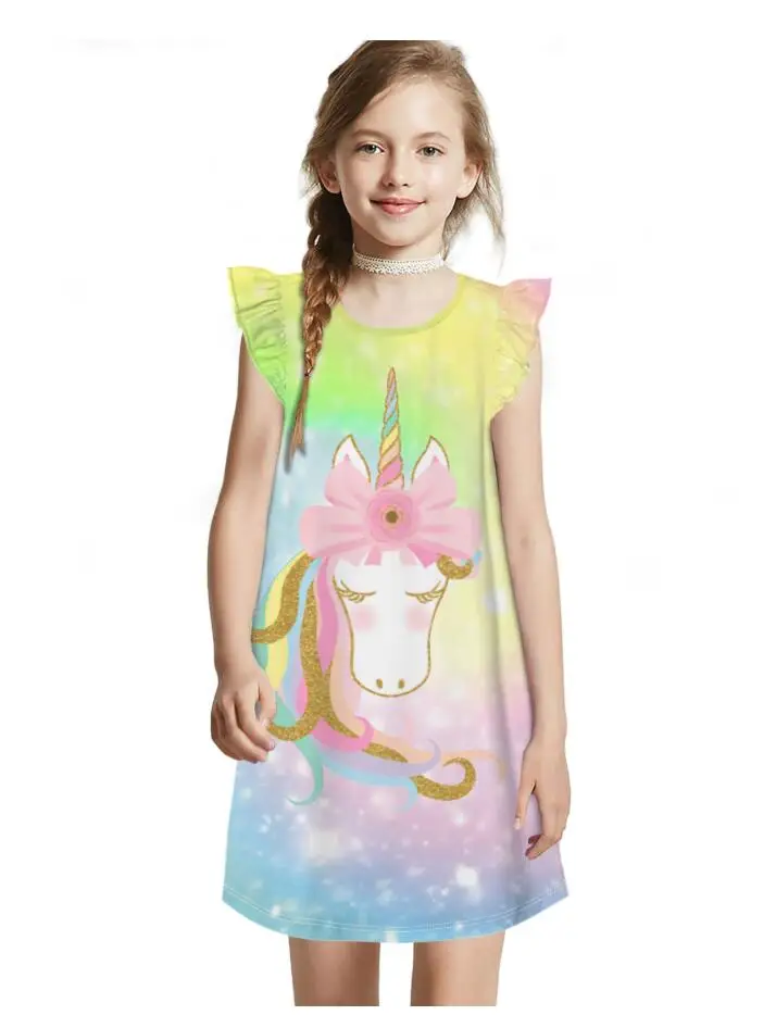 Princess Rainbow Unicorn Summer Dress Princess Rainbow Unicorn Summer Dress