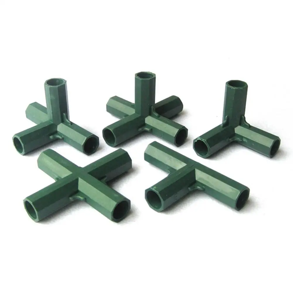 16MM Greenhouse Frame Connectors PVC Fitting 5 Types Stable Support