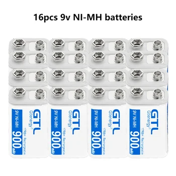GTL 16pcs 9V rechargeable battery high performance 900mah NI-MH 9V battery for Microphone Toy Remote Control KTV use
GTL 16pcs 9V rechargeable battery high performance 900mah NI-MH 9V battery for Microphone Toy Remote Control KTV use