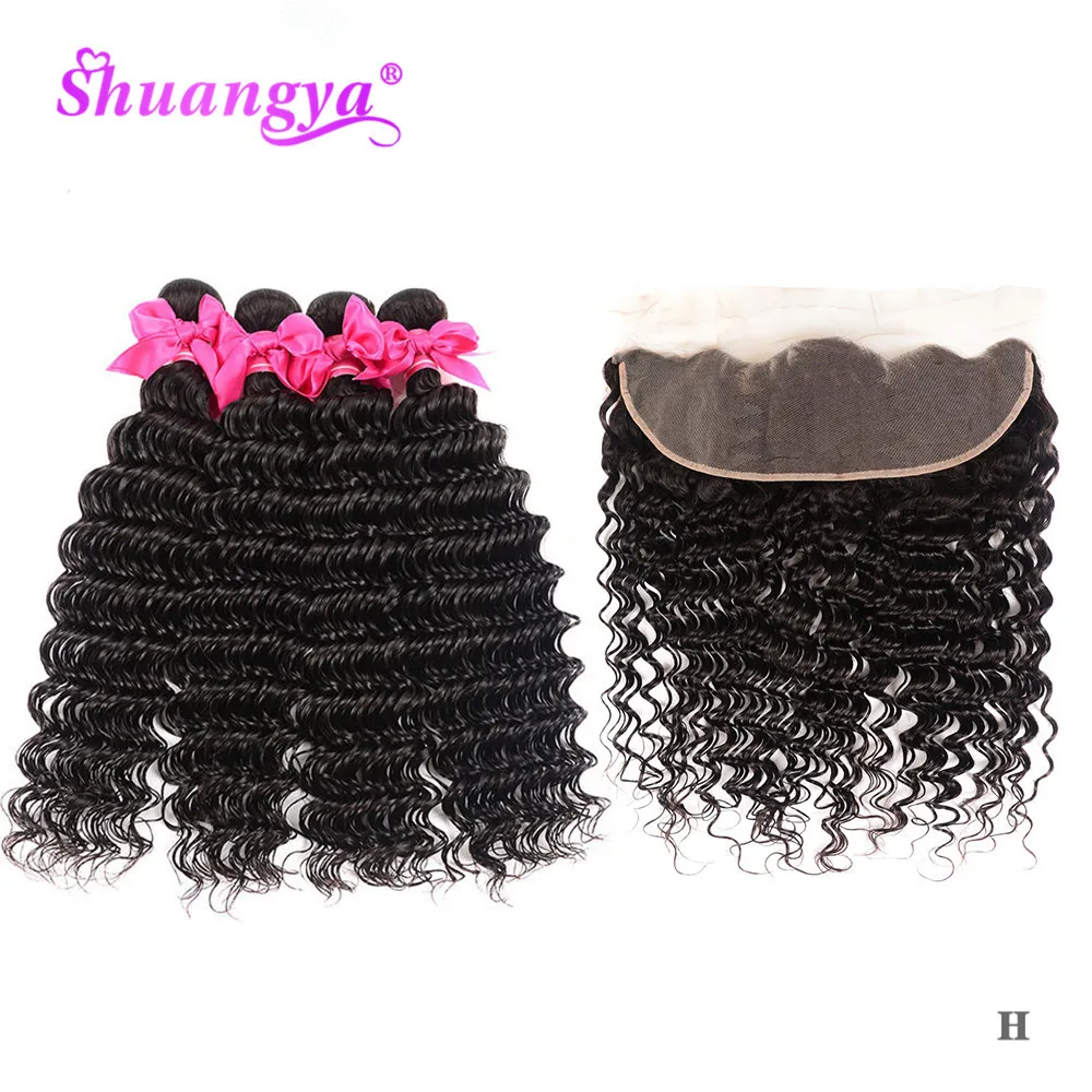 Transparent Lace Frontal With Bundles Peruvian Deep Wave Bundles With Frontal Remy 100% Human Hair With Closure Shuangya hair
Transparent Lace Frontal With Bundles Peruvian Deep Wave Bundles With Frontal Remy 100% Human Hair With Closure Shuangya hair
